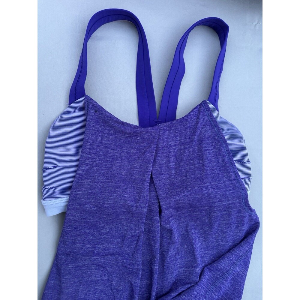 Lululemon Rest Less Tank Top Heather Bruised Berry Wee Striped Women’s Size 2 - Picture 3 of 10